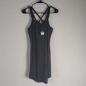 Chaser sleeveless dress w/criss cross strap detail